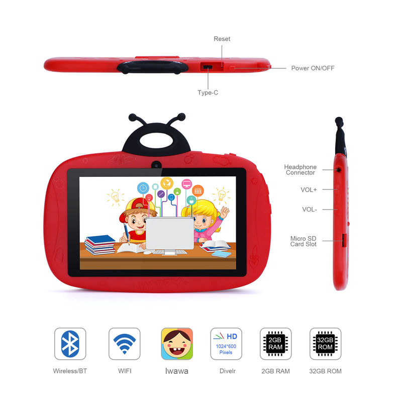 C Idea WiFi Tablet For Kids 7 ইঞ্চি স্মার্ট ট্যাবলেট পিসি For Toddler Learning With Case CM76