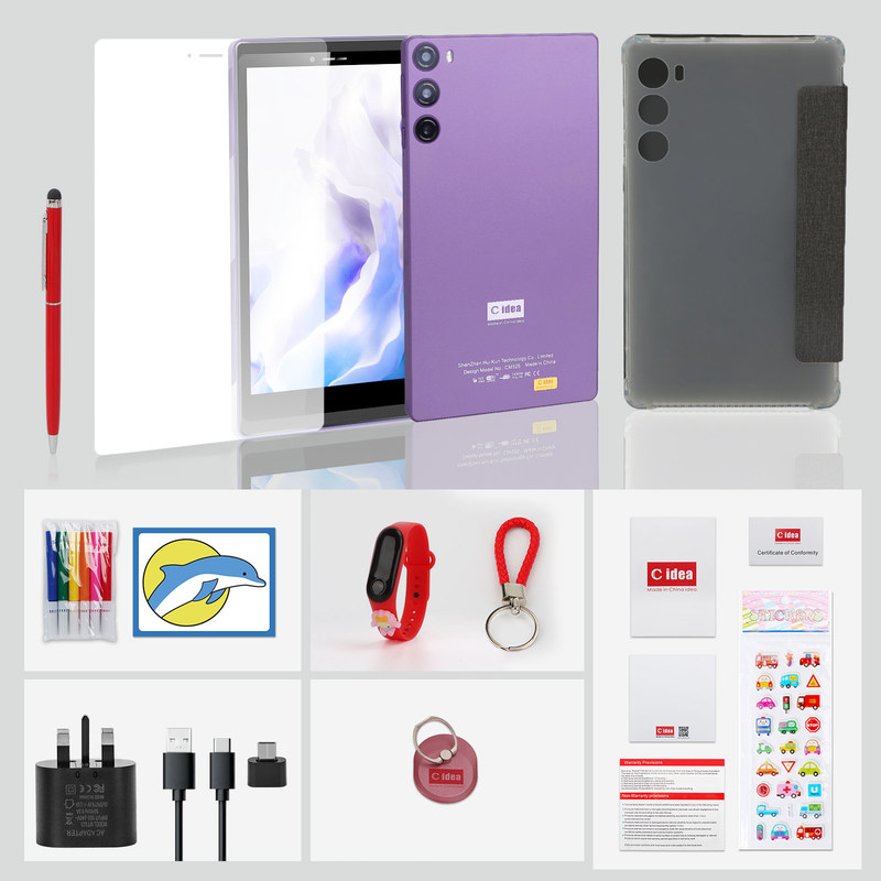 সি আইডিয়া ৭ ইঞ্চি ৬+১২৮ জিবি ৬০০০ এমএএইচ অ্যান্ড্রয়েড ট্যাবলেট পিসি সিম সহ শিক্ষার্থীদের জন্য সিএম৫২৫ বেগুনি