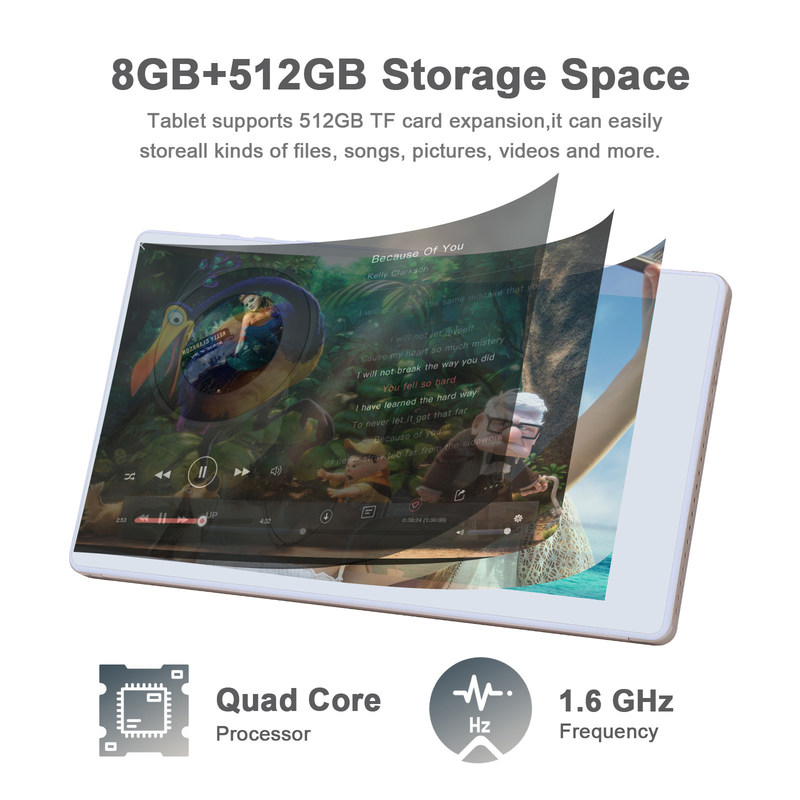 সি আইডিয়া ৭ ইঞ্চি অ্যান্ড্রয়েড স্মার্ট ট্যাবলেট ৮+৫১২ জিবি কোয়াড কোর ওয়াইফাই ট্যাবলেট এইচডি টাচ স্ক্রিন সিএম৫১৩ ((গোল্ড)