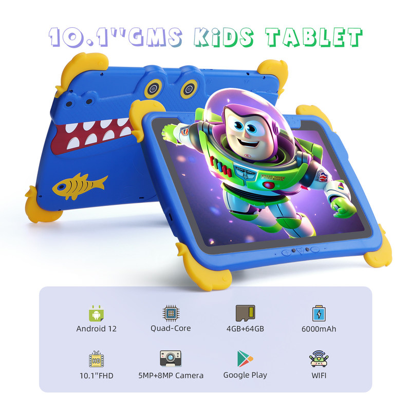 সি আইডিয়া কিডস ট্যাব 10.1 ইঞ্চি অ্যান্ড্রয়েড 12 ট্যাবলেট শিশুদের জন্য 4 গিগাবাইট র্যাম 64 গিগাবাইট রম চোখ সুরক্ষা টাচস্ক্রিন P1150