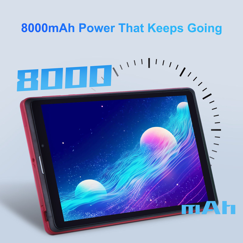 সি আইডিয়া ৮ ইঞ্চি অ্যান্ড্রয়েড ১২ ট্যাবলেট ৮ জিবি র্যাম ৫১২ জিবি রম ৮০০০ এমএএইচ ব্যাটারি ৫+৮ এমপি ক্যামেরা সিম সাপোর্ট সহ শিক্ষার্থীর জন্য সিএম ৮১৮-লাল