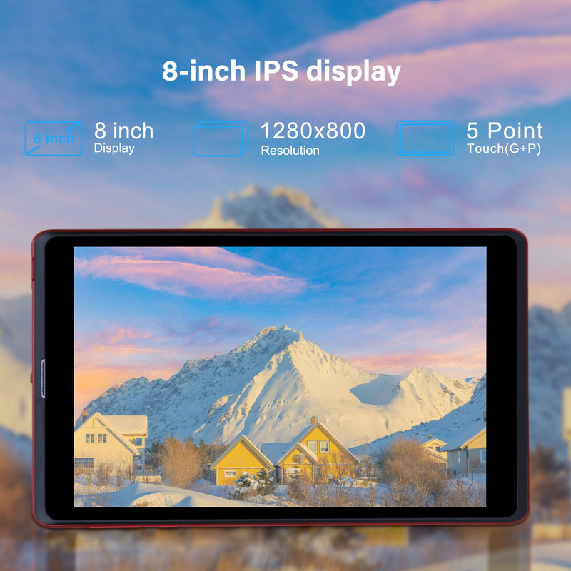 সি আইডিয়া ৮ ইঞ্চি অ্যান্ড্রয়েড ১২ ট্যাবলেট ৮ জিবি র্যাম ৫১২ জিবি রম ৮০০০ এমএএইচ ব্যাটারি ৫+৮ এমপি ক্যামেরা সিম সাপোর্ট সহ শিক্ষার্থীর জন্য সিএম ৮১৮-লাল