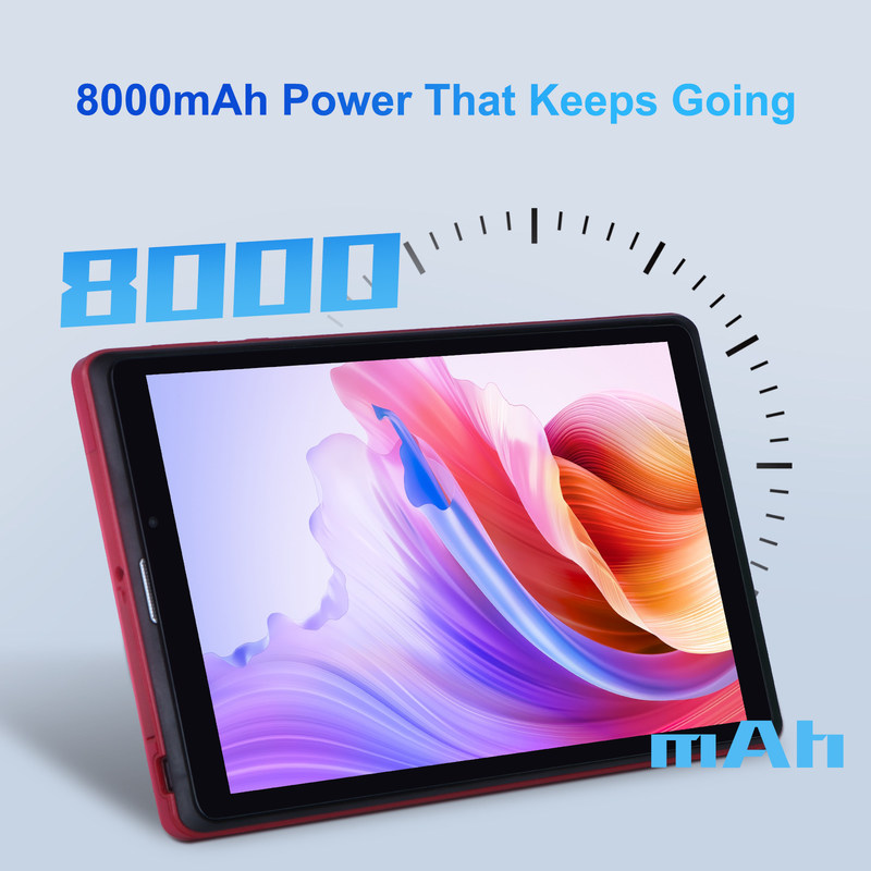 সি আইডিয়া ৮ ইঞ্চি অ্যান্ড্রয়েড ১২ ট্যাবলেট ৮ জিবি র্যাম ৫১২ জিবি রম ৮০০০ এমএএইচ ব্যাটারি ৫+৮ এমপি ক্যামেরা সিম সাপোর্ট সহ শিক্ষার্থীর জন্য সিএম ৮১৮-লাল