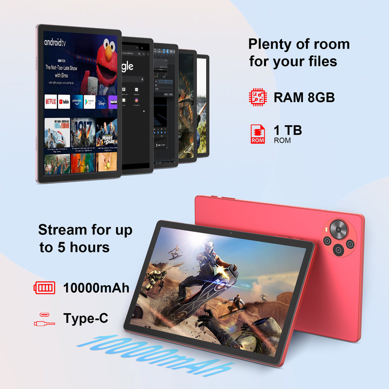 সি আইডিয়া অ্যান্ড্রয়েড 14 ট্যাবলেট 2 কে স্ক্রিন টিপস এবং মাউস সহ শিক্ষার্থীদের জন্য শিক্ষামূলক ট্যাবলেট সিএম 10500 প্লাস লাল