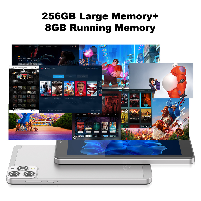 C idea ৭ ইঞ্চি ওয়াইফাই ট্যাবলেট, কেস সহ, 8+256GB স্টোরেজ, কোয়াড কোর প্রসেসর, 600x1024 IPS টাচস্ক্রিন, CM516 সিলভার