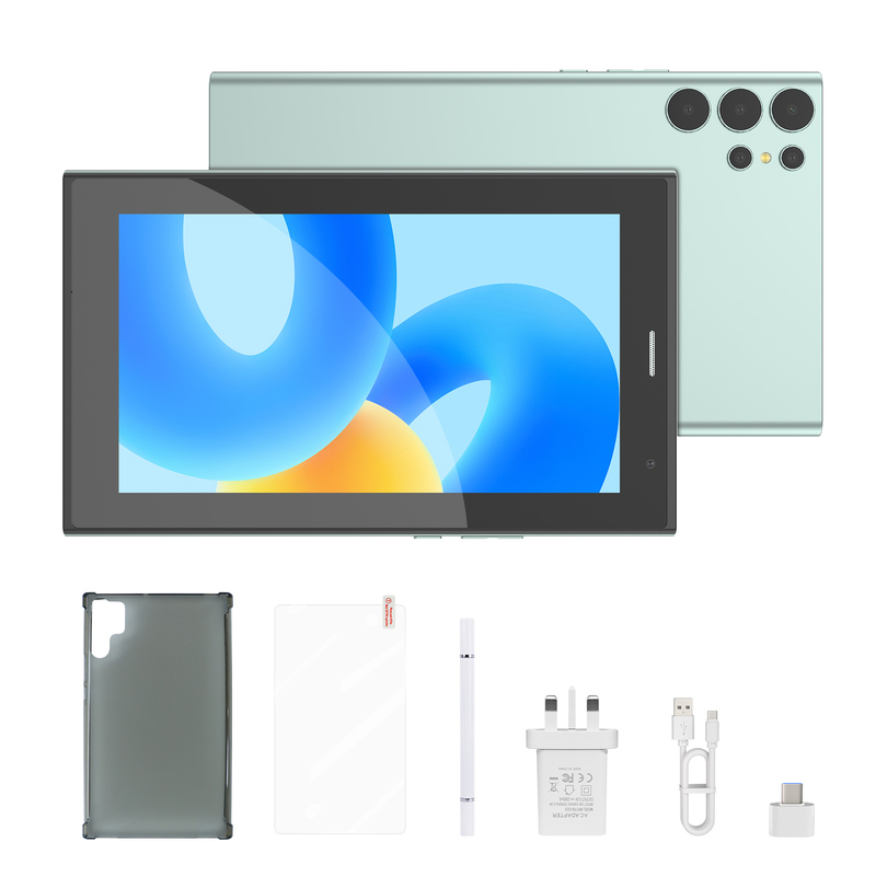 C idea ৭ ইঞ্চি ওয়াইফাই ট্যাবলেট, কেস সহ, 8+256GB স্টোরেজ, কোয়াড কোর প্রসেসর, 600x1024 IPS টাচস্ক্রিন, CM524 সবুজ