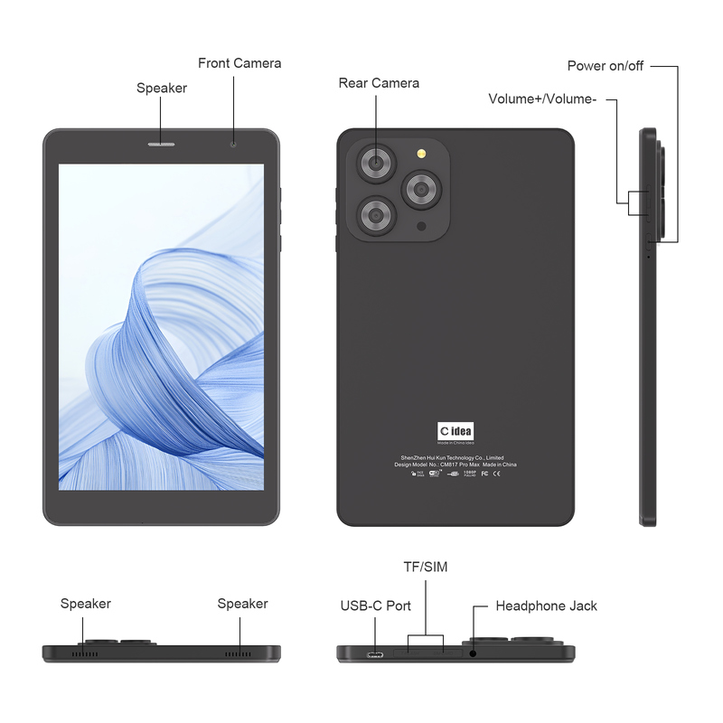 C আইডিয়া ৮ ইঞ্চি ওয়াইফাই ট্যাবলেট, ৮+৫১২জিবি স্টোরেজ, কোয়াড কোর প্রসেসর, ৮০০x১২৮০ আইপিএস টাচস্ক্রিন, সিএম৮১৭ প্রো