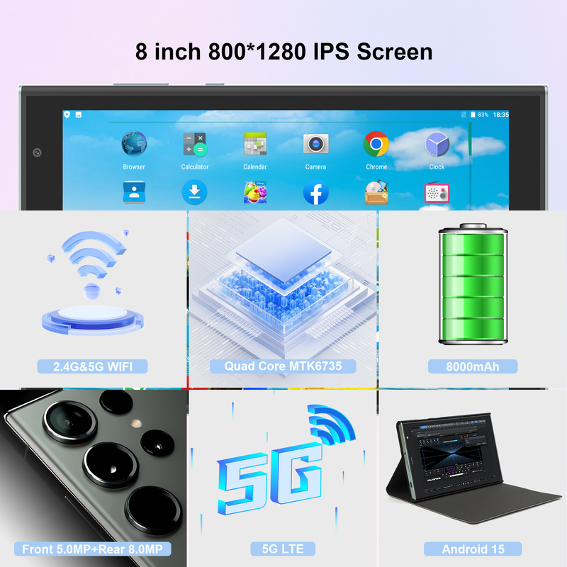 সি আইডিয়া ৮ ইঞ্চি ওয়াইফাই ট্যাবলেট ৮+৫১২ জিবি স্টোরেজ কোয়াড কোর প্রসেসর ৮০০x১২৮০ আইপিএস টাচস্ক্রিন সবুজ সিএম৮২৪