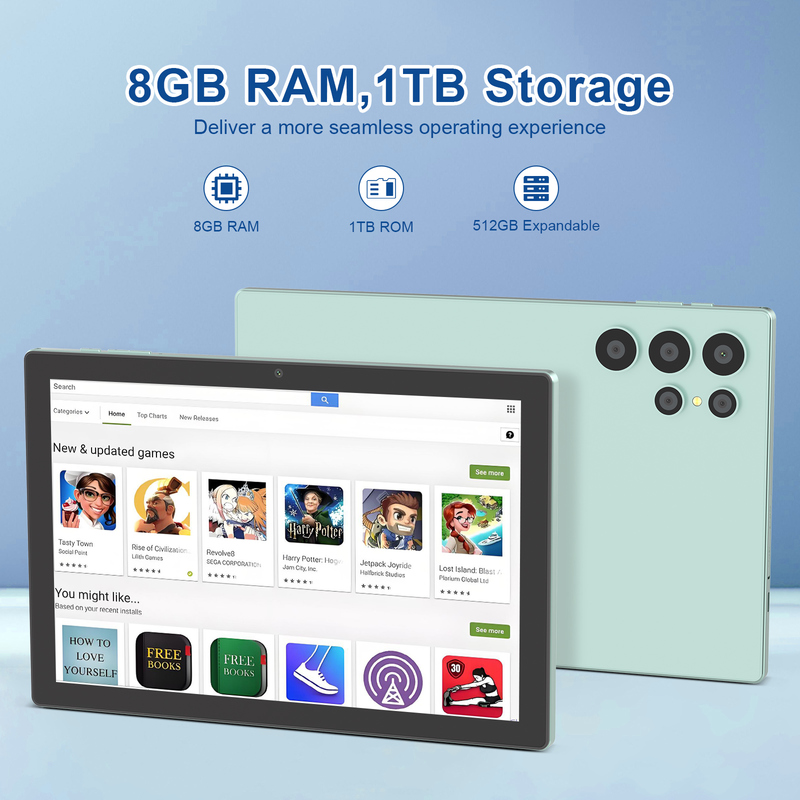 সি আইডিয়া ১০.১ ইঞ্চি অ্যান্ড্রয়েড ওয়াইফাই টাচ স্ক্রিন ট্যাবলেট পিসি ৫জি লেট কীবোর্ড সিএম৮৯০০প্লাস সহ