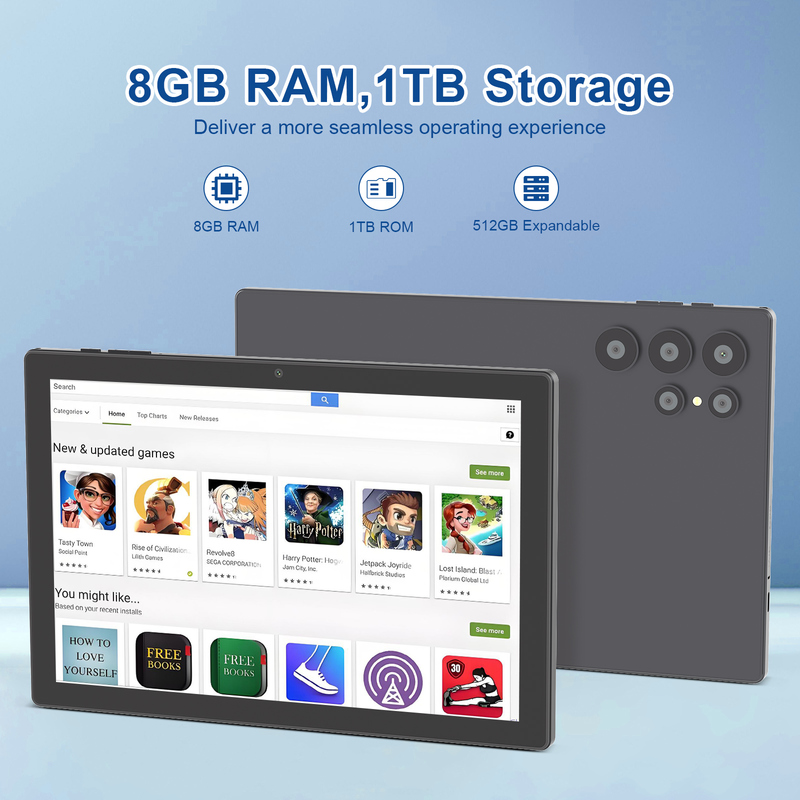 সি আইডিয়া ১০.১ ইঞ্চি অ্যান্ড্রয়েড ওয়াইফাই টাচ স্ক্রিন ট্যাবলেট পিসি ৫জি লেট কীবোর্ড সিএম৮৯০০প্লাস সহ