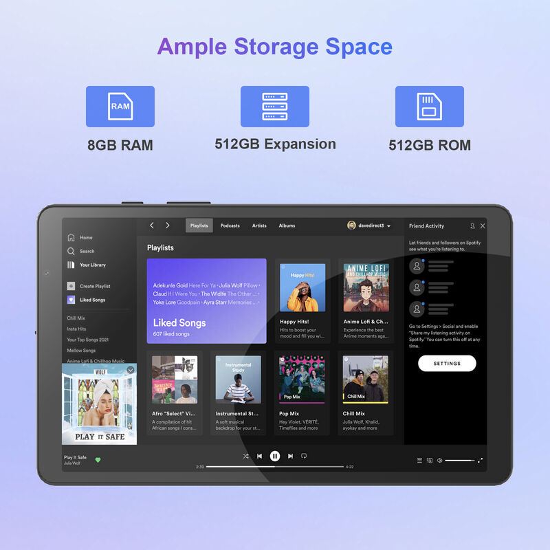 সি আইডিয়া 8 ইঞ্চি স্মার্ট ট্যাবলেট পিসি কীবোর্ড সহ 8 জিবি র্যাম + 512 রম 800 * 1340 আইপিএস ইনসেল টাচস্ক্রিন ডিসপ্লে ধূসর সিএম 866