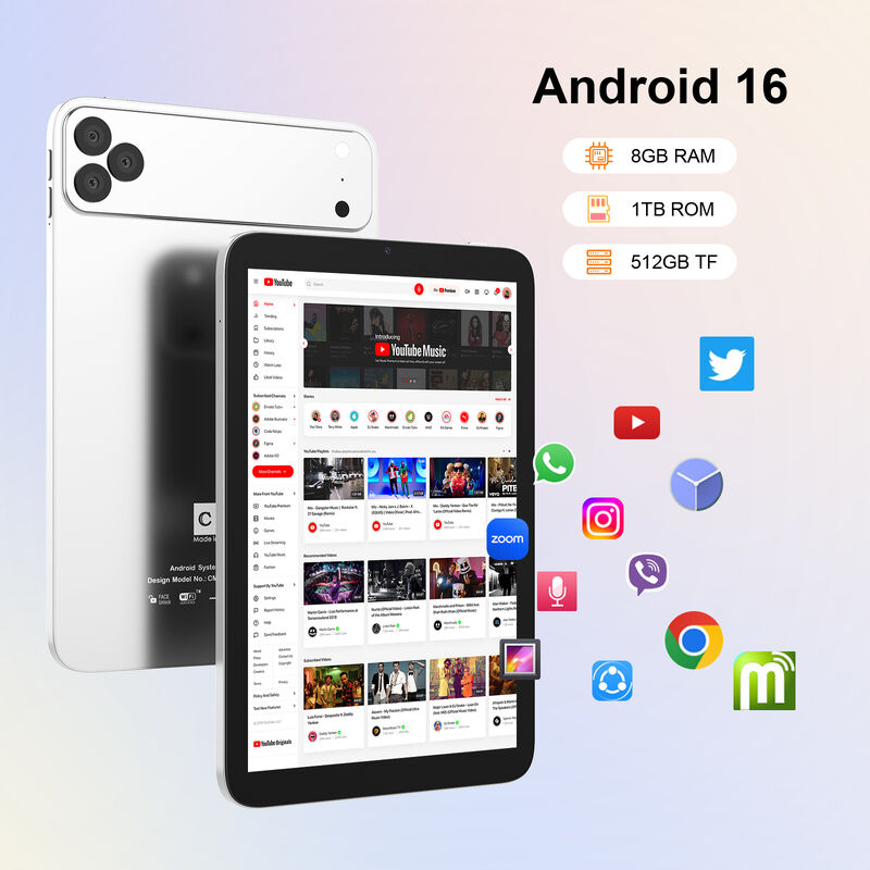 সি ধারণা ১০.১ ইঞ্চি অ্যান্ড্রয়েড ওয়াইফাই টাচ স্ক্রিন নীল ট্যাবলেট পিসি ৫জি কীবোর্ড কোয়াড-কোর সিএম১০০১৭এয়ার সহ