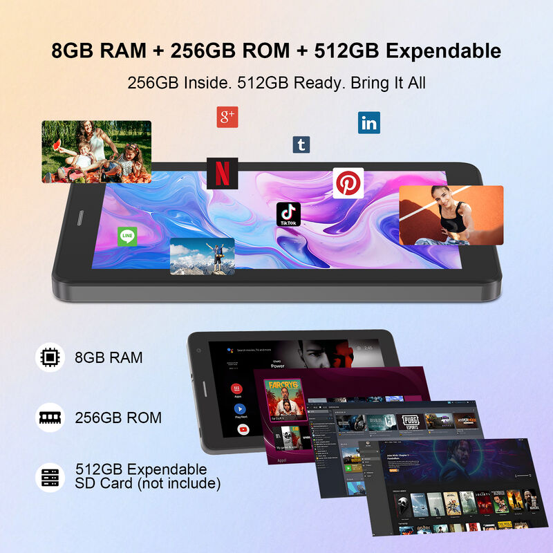 সি আইডিয়া ৭ ইঞ্চি অ্যান্ড্রয়েড স্মার্ট ট্যাবলেট ৮+২৫৬ জিবি ৮*কোর্টেক্সটিএম-এ৫৩ ওয়াইফাই ট্যাবলেট এইচডি টাচ স্ক্রিন সিএম৫১৭ এয়ার