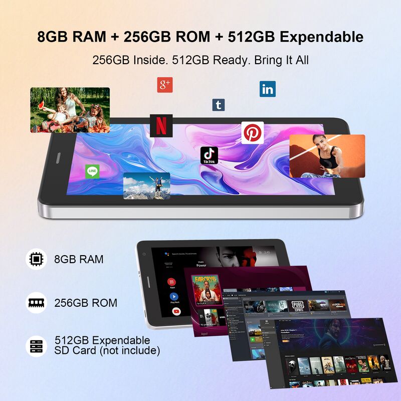 সি আইডিয়া ৭ ইঞ্চি অ্যান্ড্রয়েড স্মার্ট ট্যাবলেট ৮+২৫৬ জিবি ৮*কোর্টেক্সটিএম-এ৫৩ ওয়াইফাই ট্যাবলেট এইচডি টাচ স্ক্রিন সিএম৫১৭ এয়ার